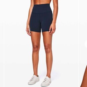 Lululemon align high rise 6 inch biker shorts true navy size 6
